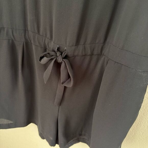 Zara Basic Black Sleeveless Tie-Back Romper - Size M - Picture 5 of 11